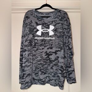 Under Armour Men's Gray Digital Camo Long-Sleeve Performance Tee
